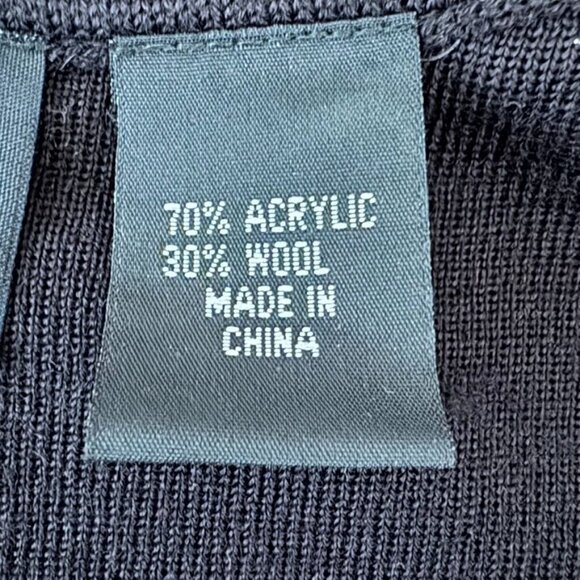 Vintage Carole Little Wool Blend Black Beaded Sweater Evening Midi Dress Size M - Picture 12 of 13